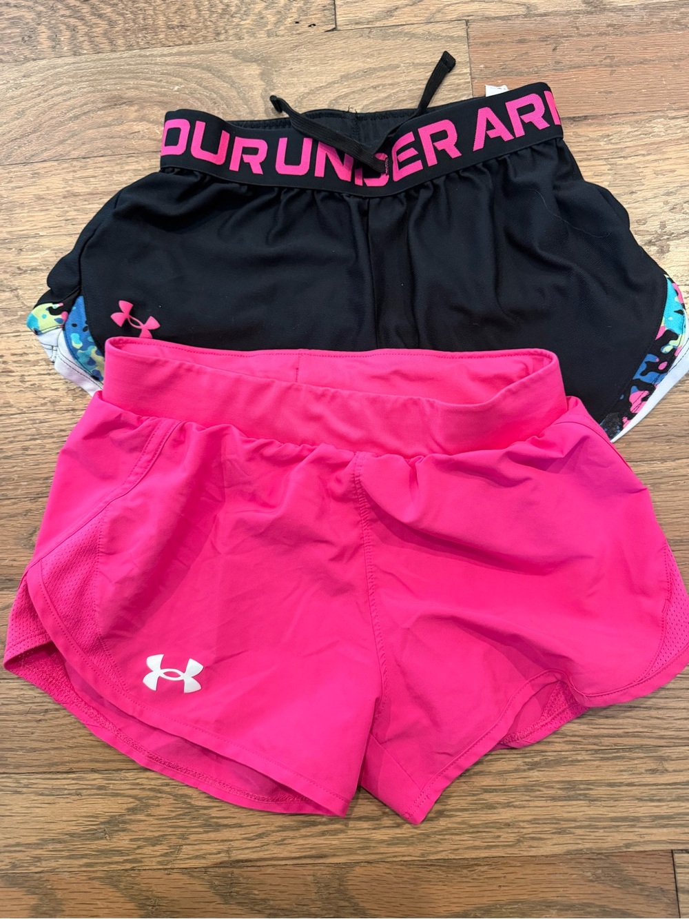 Under Armour Pink & Black Athletic Shorts Youth M bundle